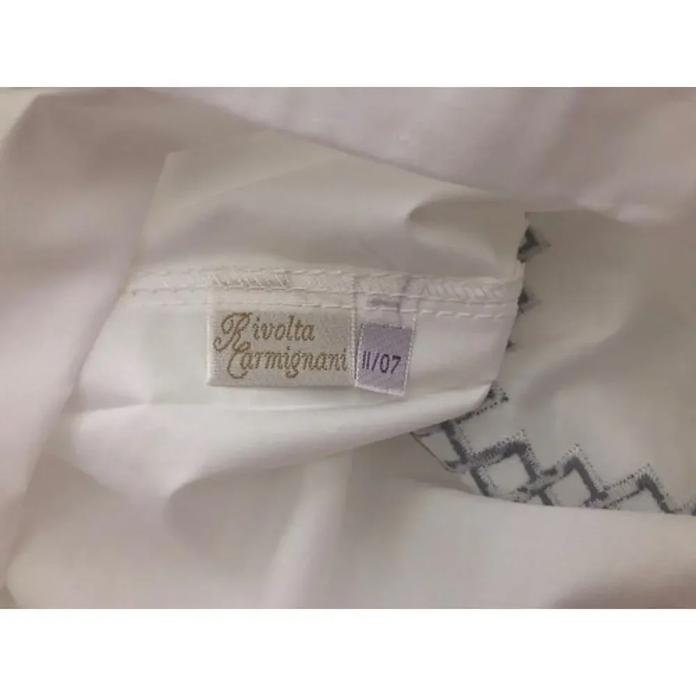 Embroidered oversized King Pillowcase 53X115cm 2pcs White By Rivolta Please READ